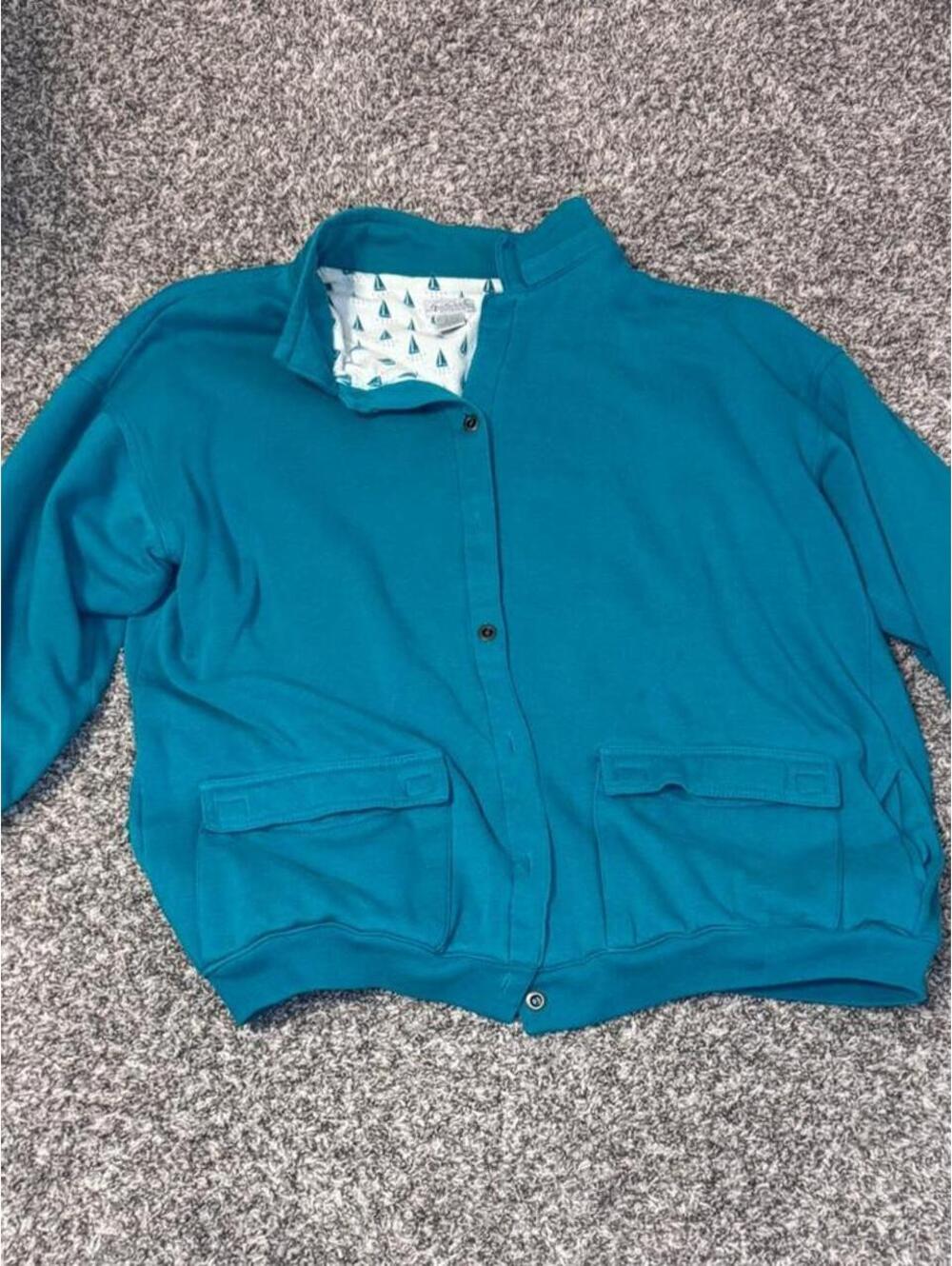Vintage Thomas Vanderbilt Activewear Teal Jacket/Cardigan – Women’s L/XL
